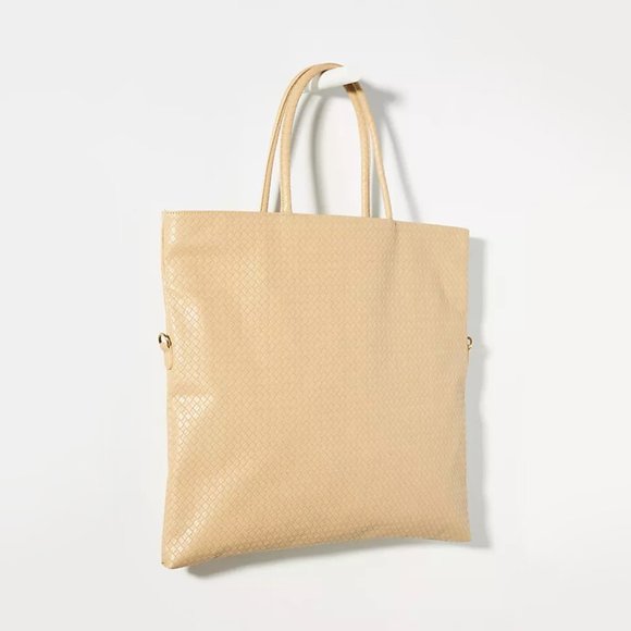 ANTHROPOLOGIE | Oversized Faux Leather Tote w/ Crossbody Strap + Pouch  | NWT - Picture 1 of 4